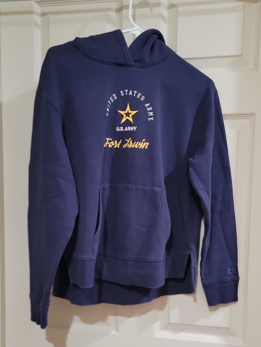 Under Armour U.S. Army Navy Crewneck Hoodie with Gold Fort Irwin Emblem